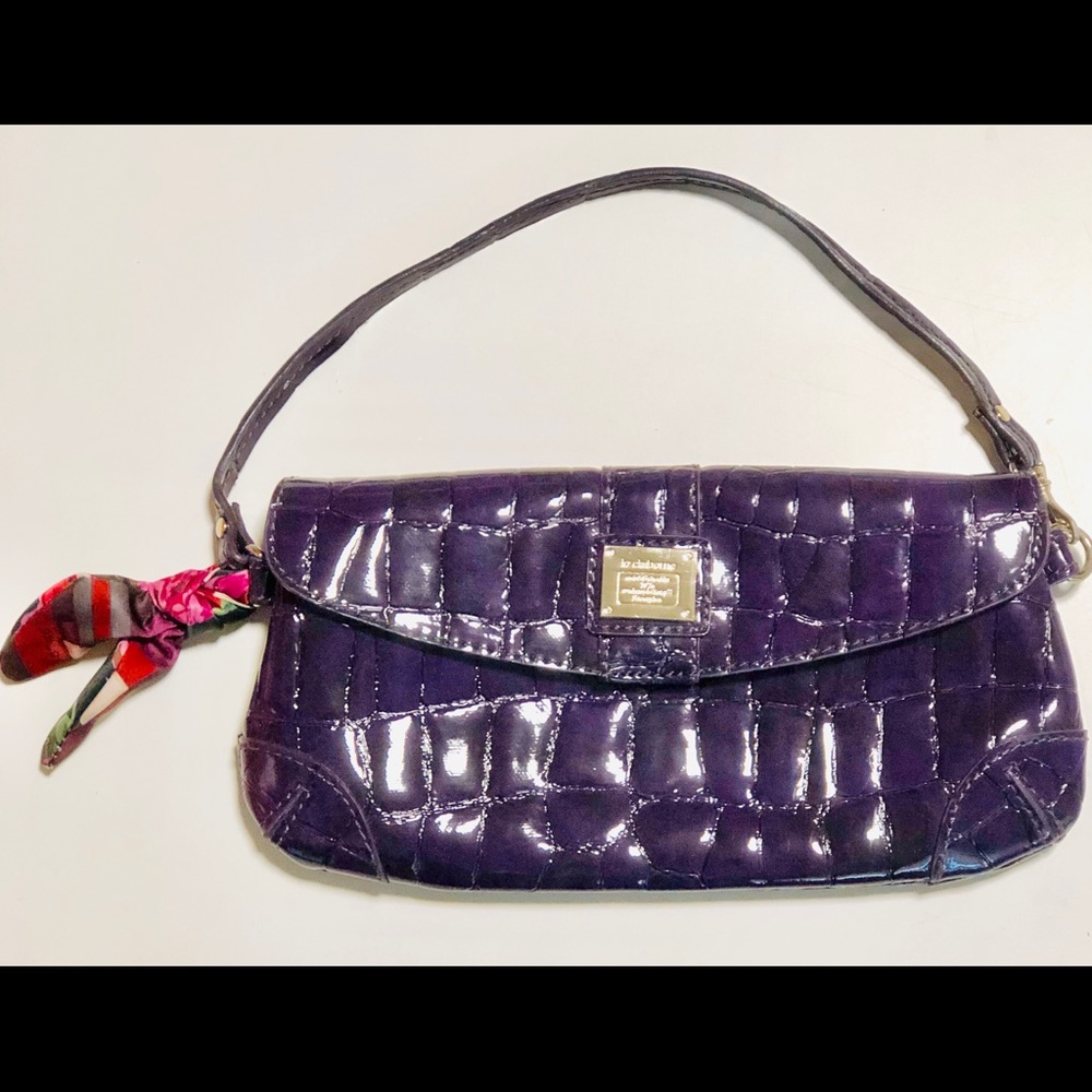 *Final Price* Liz Claiborne mini bag dark purple croc pattern